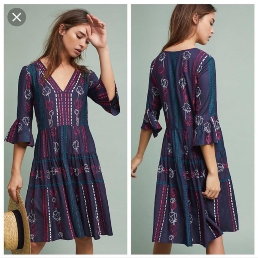 Anthropologie AKEMI + KIN Hailey Embroidered Dress Size 2